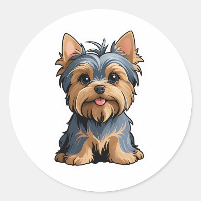 Rond Sticker Yorkshire Terrier (Devant)