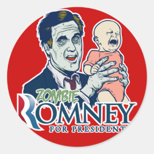 Rond Sticker Zombie Romney
