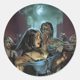 ROND STICKER ZOMBIE TERRORS PAR ALY TOMBE
