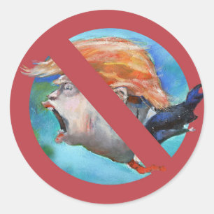 Rond Stop Trump art Unique No Trump Sticker politique