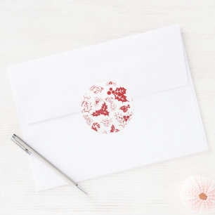 Rond Sucre de canne Holly Sticker de vacances blanc e