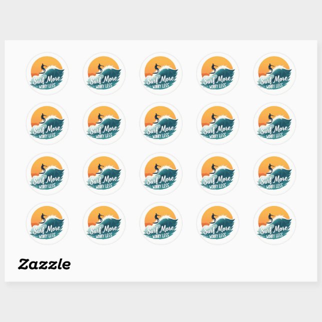 Rond Surf Plus 🌊 Sticker Motivation Surf Sunset (Feuille)