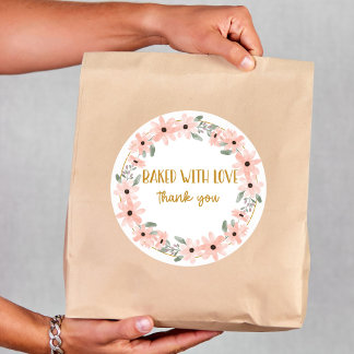 Rond Sweet Cake "Baked with love" Sticker