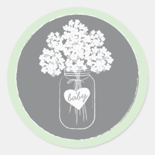 Rond Sweet Mason Jar Baby shower Favoriser Sticker