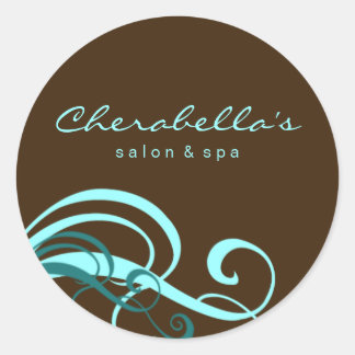 Rond Swirl Salon spa sticker bleu brun