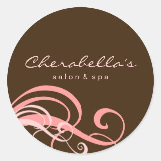 Rond Swirl Salon spa sticker rose brun
