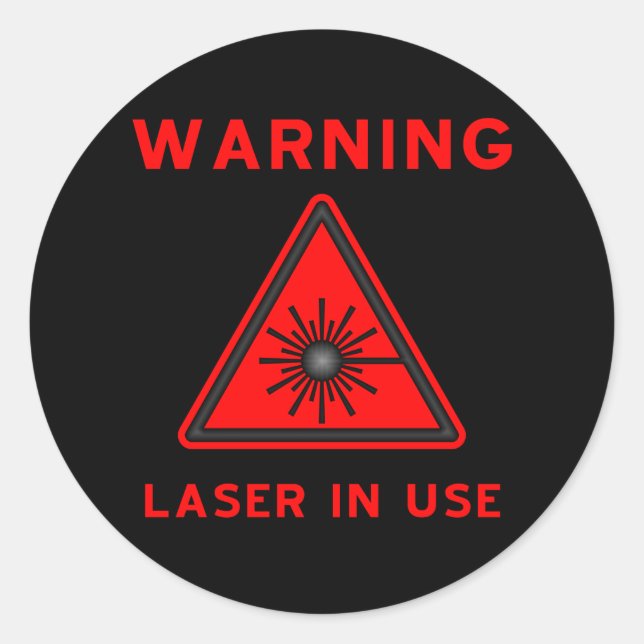 Rond Symbole d'avertissement laser rouge Sticker (Devant)