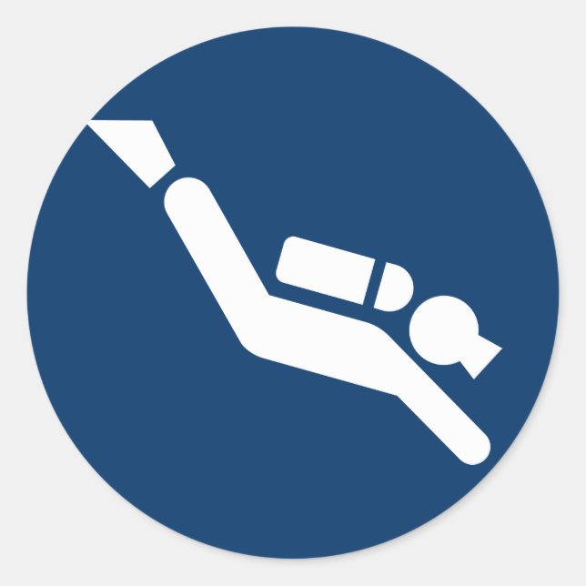 Rond Symbole de plongée sous-marine Sticker (Devant)