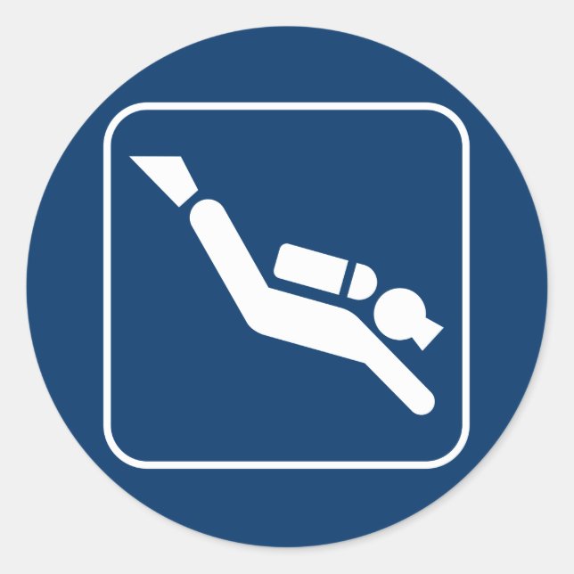 Rond Symbole de plongée sous-marine Sticker (Devant)