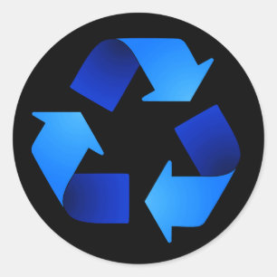 Rond Symbole de recyclage bleu Sticker