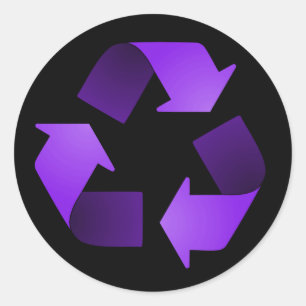 Rond Symbole de recyclage violet Sticker