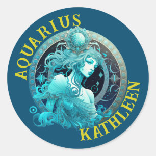 Rond Symbole Zodiaque Aquarius Sticker d'astrologie