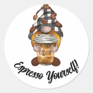 Rond Sympa amusant sticker café Expresso