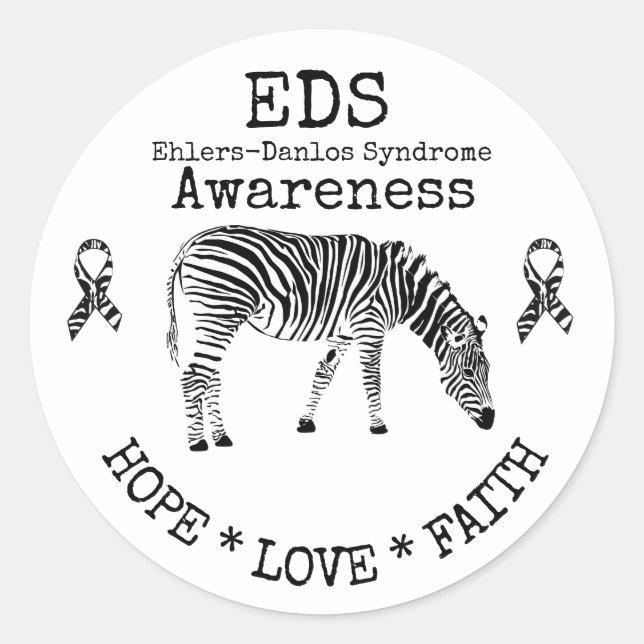 Rond Syndrome de Zebra Ehlers-Danlos Sticker EDS (Devant)