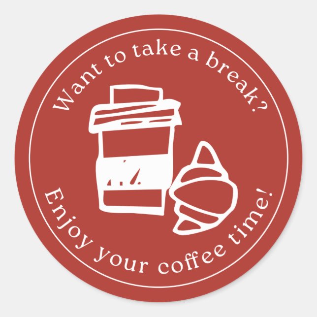 Rond Take a Break Sticker – Coffee Gift Label (Devant)