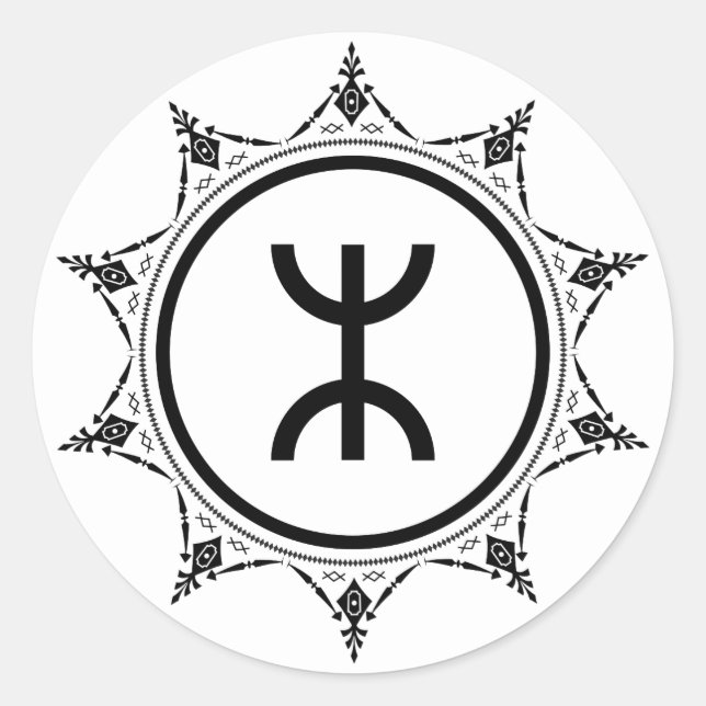 Rond Tamazgha - Le pays des Amazighs Sticker Blanc (Devant)