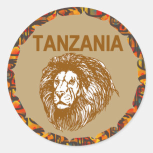 Rond Tanzanie Avec Sticker Lion