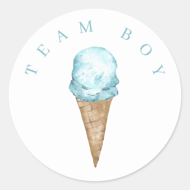 Rond Team Boy Ice Cream Genre révéler Sticker Cercle. (Devant)