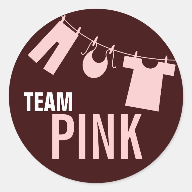 Rond Team Pink Baby Clothes Sticker de l'équipe (Devant)