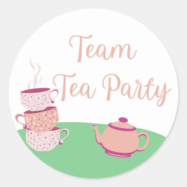 Rond Team Tea Party Baby Sticker de prédiction de genre (Devant)