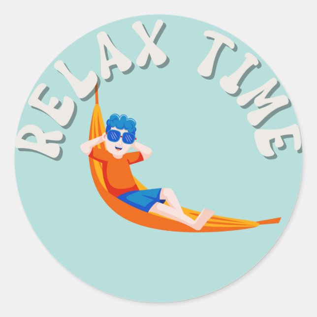 Rond temps de détente garçon Classic Round Sticker (Devant)