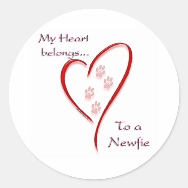 Rond Terre-Neuve Coeurs - Sticker (Devant)