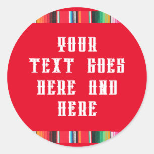 Rond Texte de serape de poncho mexicain Sticker