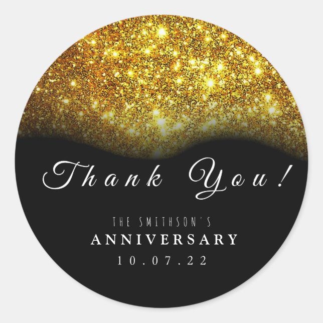 Rond Thank You Anniversary Sticker (Devant)