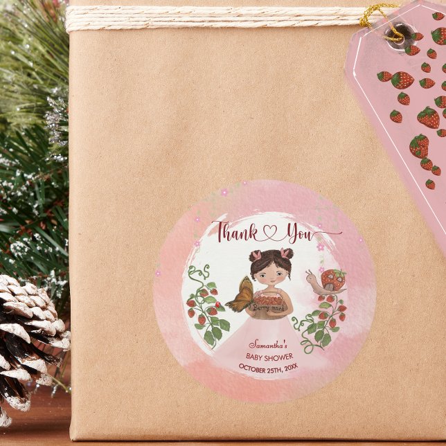 Rond Thank You Berry Much Baby Shower Round Sticker (Thank You Berry Much Baby Shower Round Sticker)