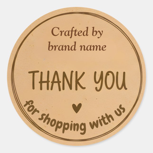 Rond Thank You Business Sticker with brand name (Devant)