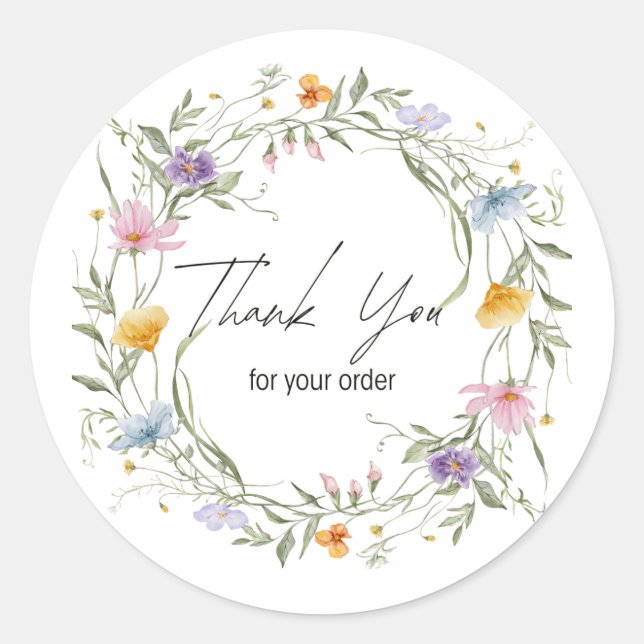 Rond Thank You For Order Round Sticker (Devant)