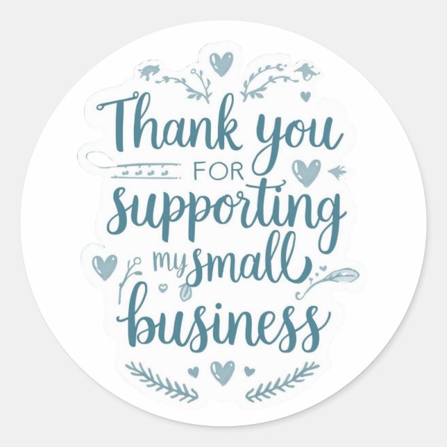 Rond Thank You for Supporting My Small Business Sticker (Devant)