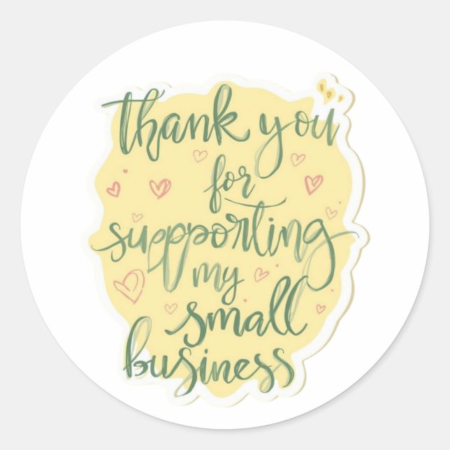 Rond Thank You for Supporting My Small Business Sticker (Devant)