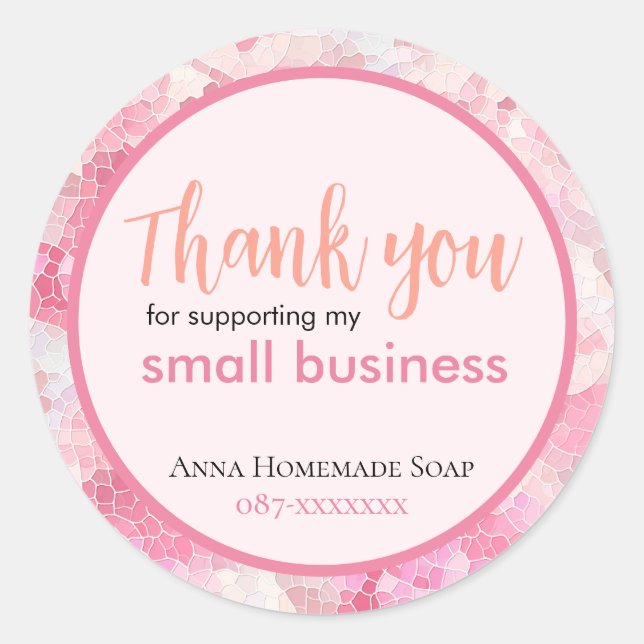 Rond Thank You Small Business Customized Sticker (Devant)