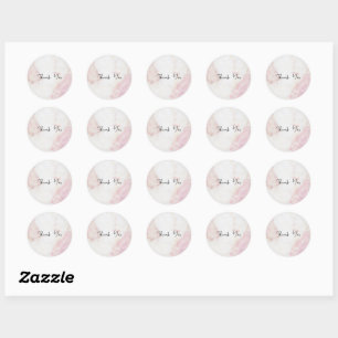 Rond ThankYou Sticker - Pink Marble