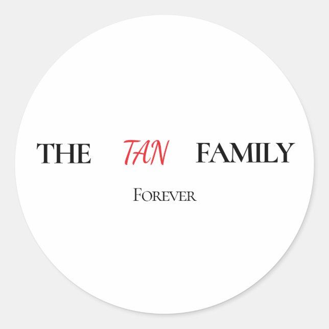 Rond The Family Forever Personalized Round Sticker (Devant)