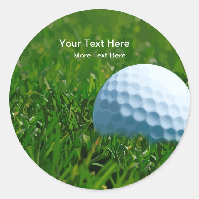 Rond Thème de golf moderne Sticker promotionnel Étiquet (Devant)