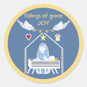 Rond Tidings de grande joie Sticker de la Nativité