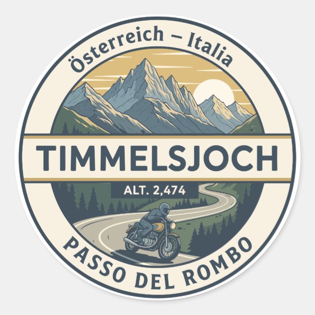 Rond Timmelsjoch - Passo del Rombo Sticker (Devant)
