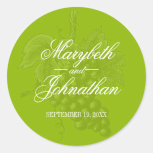 Rond Toile & Calligraphie Mariage Favor Sticker
