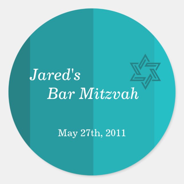 Rond Tonal Seagreen Bar Mitzvah sticker (Devant)