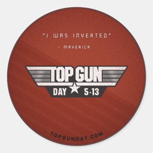 Rond Top Gun Day Sticker v2 - J'ai été inversé (Devant)