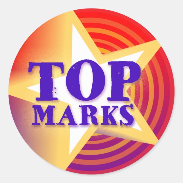 Rond Top marques star sticker loue rouge/mauve (Devant)