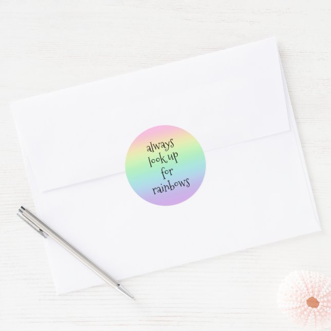 Rond Toujours rechercher Rainbows Sticker (Enveloppe)