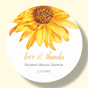 Rond Tournesol   Sticker en Merci de Fête des mariées