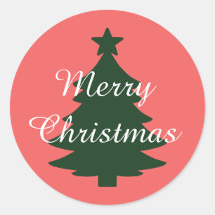 Rond Traditionnel - Rouge doux - Sticker de Noël joyeux
