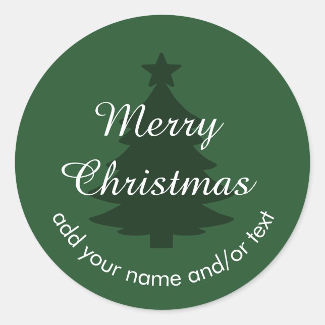 Rond Traditionnel — Sticker de Noël personnalisé vert f (Devant)