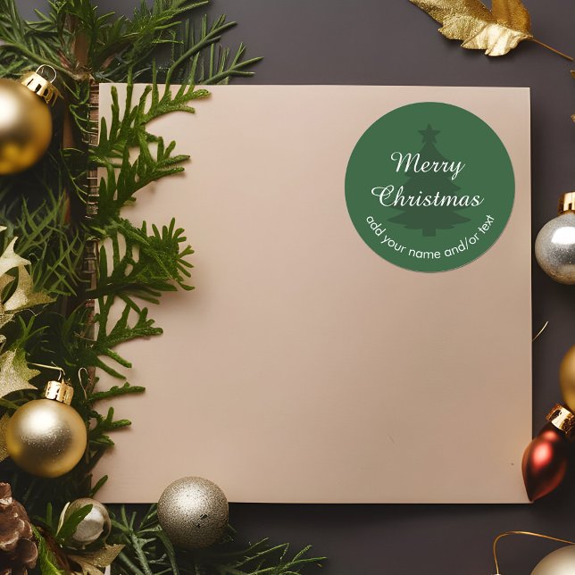 Rond Traditionnel - Sticker de Noël personnalisé vert f (Créateur téléchargé)