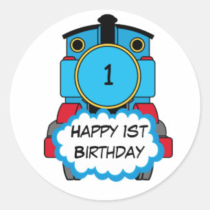 Rond Train Happy Birthday round Sticker