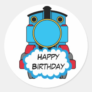 Rond Train Happy Birthday round Sticker